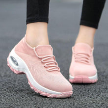 Cargar imagen en el visor de la galería, Fashion Breathable Mesh Sock Shoes Women Sneakers Yellow Red Flying Lady Casual Shoes Wedge Platform Woman Sneakers Thick Sole
