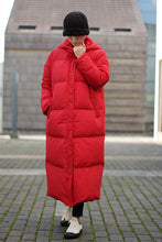 Cargar imagen en el visor de la galería, Size S-10XL X-Long Women Winter Down Coat Thick Long Down Jackets Winter Hooded Women Down Coat With Large Hem