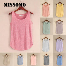 Cargar imagen en el visor de la galería, MISSOMO tank top women Summer Tank sleeveless Round Neck Loose Singlets Vest white crop top Camisetas Mujer Droship