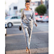Cargar imagen en el visor de la galería, Meihuida Women Autumn Casual Simple Daily O-Neck Long Sleeve Comfortable Solid Sets Tracksuit Sweatshirt Pants Suits Sport Wear