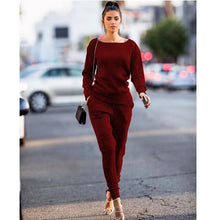 Cargar imagen en el visor de la galería, Meihuida Women Autumn Casual Simple Daily O-Neck Long Sleeve Comfortable Solid Sets Tracksuit Sweatshirt Pants Suits Sport Wear