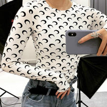 Cargar imagen en el visor de la galería, Streetwear Bodysuit Women Female Skinny Moon Print Bodysuits Romper Sexy Slim Long Sleeve Autumn Overalls Short Jumpsuit PR229G