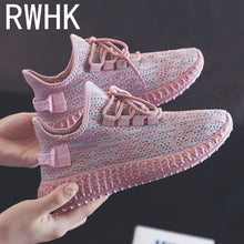 Cargar imagen en el visor de la galería, RWHK 2019 New Women's Chunky Sneakers Basket Women Casual Platform Shoes Canvas Female Trainers Shoes High Top Sneakers M031