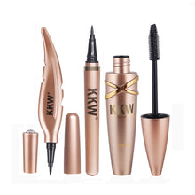 Cargar imagen en el visor de la galería, KKW Brand Big Eyes Makeup Kit Black Eyeliner Pencil Feather Liquid Eye Liner Pen Waterproof Mascara Cosmetics Set Eyebrow Pencil