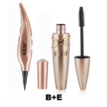 Cargar imagen en el visor de la galería, KKW Brand Big Eyes Makeup Kit Black Eyeliner Pencil Feather Liquid Eye Liner Pen Waterproof Mascara Cosmetics Set Eyebrow Pencil