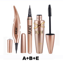 Cargar imagen en el visor de la galería, KKW Brand Big Eyes Makeup Kit Black Eyeliner Pencil Feather Liquid Eye Liner Pen Waterproof Mascara Cosmetics Set Eyebrow Pencil