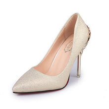 Cargar imagen en el visor de la galería, Sexy High Heels Shoes Woman Pumps Red Gold Silver High Heels Shoes Woman Ladies Wedding Party Shoes 2019 Fretwork 10cm