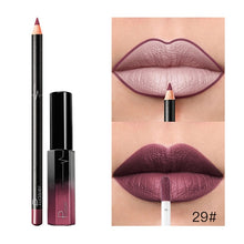 Cargar imagen en el visor de la galería, New Pudaier 1pc Matte Long Lasting Liquid Lipstick +1PC Lip Liner Makeup Set Waterproof Lip Liner Sexy Lips Gloss 33