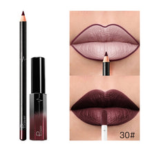 Cargar imagen en el visor de la galería, New Pudaier 1pc Matte Long Lasting Liquid Lipstick +1PC Lip Liner Makeup Set Waterproof Lip Liner Sexy Lips Gloss 33