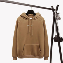 Cargar imagen en el visor de la galería, New 2018 Fashion Corduroy Long Sleeves Oh Yes Letter Printing Harajuku Girl Light Yellow Pullovers Tops O-neck Woman Sweater