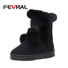 Cargar imagen en el visor de la galería, FEVRAL Quality Woman Boots Round Toe Yarn Elastic Ankle Boots Thick Heel Flat Heels Shoes Woman Female Socks Boots 2019 Winter