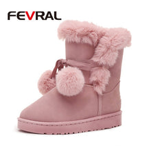 Cargar imagen en el visor de la galería, FEVRAL Quality Woman Boots Round Toe Yarn Elastic Ankle Boots Thick Heel Flat Heels Shoes Woman Female Socks Boots 2019 Winter