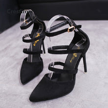 Cargar imagen en el visor de la galería, Mujer Tacones Altos Women Cool Street European Style Black High Heel Shoes Lady Casual Pointed Toe Black Party High Heels E3117