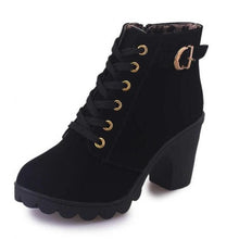 Cargar imagen en el visor de la galería, Plus Size 35-43 Winter Casual Women Pumps Warm Ankle Boots Waterproof High Heels Snow Martin Shoes Botas  Patent  Botas Muje A05