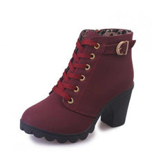 Cargar imagen en el visor de la galería, Plus Size 35-43 Winter Casual Women Pumps Warm Ankle Boots Waterproof High Heels Snow Martin Shoes Botas  Patent  Botas Muje A05