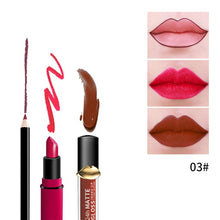Cargar imagen en el visor de la galería, Lip Shape Nude Matte lipstick Makeup Set Matte Velvet Lipstick+Lip Liner+Lip Gloss Beauty Cosmetic long-lasting Women makeup Red