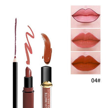 Cargar imagen en el visor de la galería, Lip Shape Nude Matte lipstick Makeup Set Matte Velvet Lipstick+Lip Liner+Lip Gloss Beauty Cosmetic long-lasting Women makeup Red