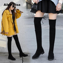 Cargar imagen en el visor de la galería, Size 35-41 Winter Over The Knee Boots Women Stretch Fabric Thigh High Sexy Woman Shoes Long Bota Feminina zapatos de mujer  #66