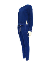 Cargar imagen en el visor de la galería, Solid lace up furcation Suit Set 2019 Women Tracksuit Two-piece Sport Style Outfit Jogging Sweatshirt Fitness Lounge Sportwear