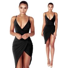 Cargar imagen en el visor de la galería, V Neck for women Solid Women Spaghetti Strap Sexy Bodycon 2019 Deep Summer New Dress Sleeveless dresses Dresses Female Party