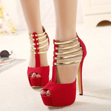 Cargar imagen en el visor de la galería, Sexy High Heels Women Shoes Platform Peep Toe Wedding Shoes Women Pumps Black Red Shoes Woman High Heel Shoes 2019 tacones mujer