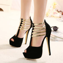 Cargar imagen en el visor de la galería, Sexy High Heels Women Shoes Platform Peep Toe Wedding Shoes Women Pumps Black Red Shoes Woman High Heel Shoes 2019 tacones mujer