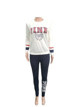 Cargar imagen en el visor de la galería, Pink Letter Print 2 Piece Set Women 2018 Long Sleeve Top And Pants Autumn Casual Tracksuit Sweat Suits 2 Piece Sweatshirt Outfit