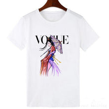 Cargar imagen en el visor de la galería, VOGUE Punk Princess Printed T Shirt Summer Style Fashion Women T-Shirt Funny Harajuku Short Sleeve lovely tops