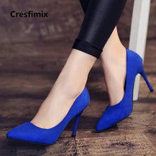 Cargar imagen en el visor de la galería, Marlisasa Femmes Hauts Talons Women Fashion Classic Flock High Heel Shoes Lady Office Grey High Heel Shoes Female Pumps F2912