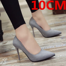 Cargar imagen en el visor de la galería, Marlisasa Femmes Hauts Talons Women Fashion Classic Flock High Heel Shoes Lady Office Grey High Heel Shoes Female Pumps F2912