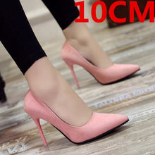 Cargar imagen en el visor de la galería, Marlisasa Femmes Hauts Talons Women Fashion Classic Flock High Heel Shoes Lady Office Grey High Heel Shoes Female Pumps F2912
