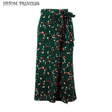 Cargar imagen en el visor de la galería, HITOM PRINCESS Women 2 Pieces Set Lip Print T Shirt and Leopard Long Skirt Sets Two Pieces Outfits Streetwear High Waist Skirts