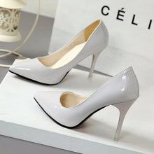 Cargar imagen en el visor de la galería, Plus Size 34-44 Hot Women Shoes Pointed Toe Pumps Patent Leather Dress High Heels Boat Wedding Zapatos Mujer Blue Wine Red
