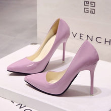 Cargar imagen en el visor de la galería, Plus Size 34-44 Hot Women Shoes Pointed Toe Pumps Patent Leather Dress High Heels Boat Wedding Zapatos Mujer Blue Wine Red