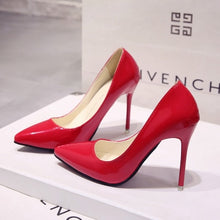 Cargar imagen en el visor de la galería, Plus Size 34-44 Hot Women Shoes Pointed Toe Pumps Patent Leather Dress High Heels Boat Wedding Zapatos Mujer Blue Wine Red