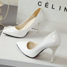 Cargar imagen en el visor de la galería, Plus Size 34-44 Hot Women Shoes Pointed Toe Pumps Patent Leather Dress High Heels Boat Wedding Zapatos Mujer Blue Wine Red
