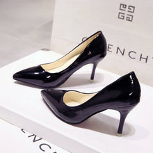 Cargar imagen en el visor de la galería, Plus Size 34-44 Hot Women Shoes Pointed Toe Pumps Patent Leather Dress High Heels Boat Wedding Zapatos Mujer Blue Wine Red