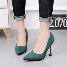 Cargar imagen en el visor de la galería, Marlisasa Femmes Hauts Talons Women Fashion Classic Flock High Heel Shoes Lady Office Grey High Heel Shoes Female Pumps F2912