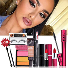 Cargar imagen en el visor de la galería, LULAA Make up Set 7 PCS Face Powder Foundation Lipstick Eyeshadow Eyeliner Mascara Eyebrow pencil  Ladies Makeup Kit Gift