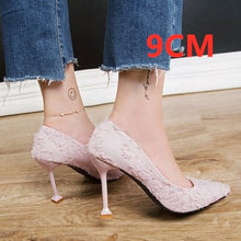 Cargar imagen en el visor de la galería, Marlisasa Femmes Hauts Talons Women Fashion Classic Flock High Heel Shoes Lady Office Grey High Heel Shoes Female Pumps F2912
