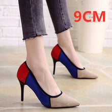 Cargar imagen en el visor de la galería, Marlisasa Femmes Hauts Talons Women Fashion Classic Flock High Heel Shoes Lady Office Grey High Heel Shoes Female Pumps F2912